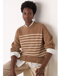 Whistles - Wool Stripe Crew Neck Knit - Lyst