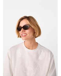 Whistles - Embroidered Cotton T-Shirt - Lyst