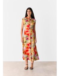Whistles - Photographic Flower Midi Dress - Lyst