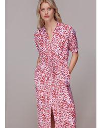 Whistles - Summer Cheetah Midi Dress - Lyst