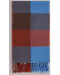 Whistles - Checked Fringed Wool Scarf - Lyst
