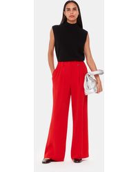 Whistles - Harper Crepe Wide Leg Trouser - Lyst