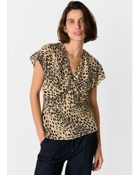 Whistles - Animal Spot Print Blouse - Lyst