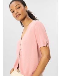 Whistles - Short Sleeve Button Front Knit - Lyst