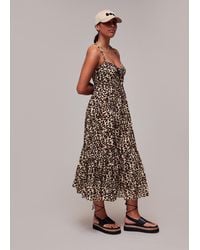 Whistles - Animal Tie Front Beach Dress - Lyst