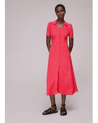 Whistles - Rowan Diagonal Print Dress - Lyst