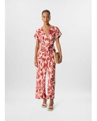 Whistles - Petite Blurred Floral Tie Jumpsuit - Lyst