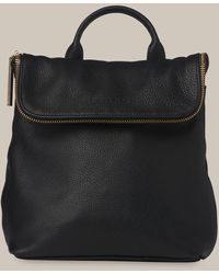 whistles black leather backpack
