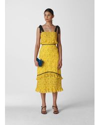 whistles ditsy floral pleated tiered dress