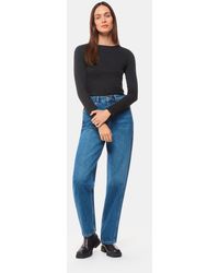 Whistles - High Neck Long Sleeve Rib Top - Lyst