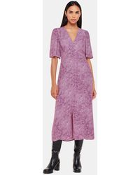 Whistles - Diagonal Snake Midi Dress - Lyst