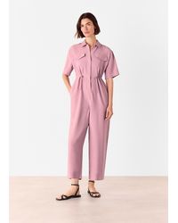 Whistles - Short Sleeved Utility Jumpsuit - Lyst