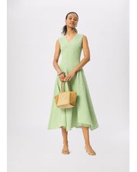 Whistles - Check V Neck Asymmetric Dress - Lyst
