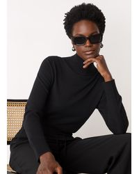 Whistles - Fine Wool Mix Funnel Neck Knit - Lyst
