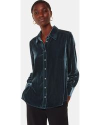 Whistles - Velvet Oversized Split Shirt - Lyst