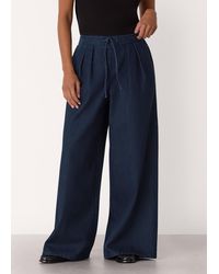 Whistles - Cotton Wide Leg Pleat Trouser - Lyst