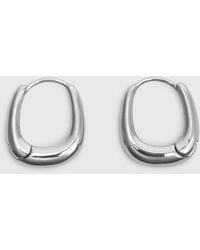 Whistles - Curved Square Huggie Hoop - Lyst