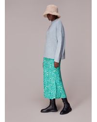 Whistles - Clouded Floral Bias Cut Skirt - Lyst