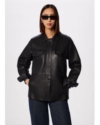 Whistles - Clean Bonded Leather Jacket - Lyst