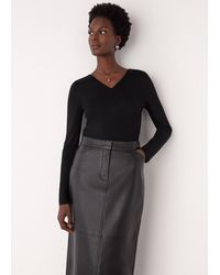 Whistles - V Neck Long Sleeve Top - Lyst