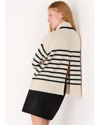 Whistles - Stripe Wool Roll Neck - Lyst