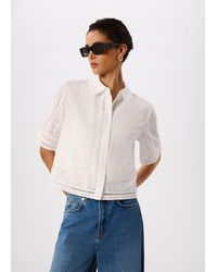 Whistles - Broderie Cotton Shirt - Lyst