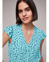 Whistles - Speckled Spot Frill Top - Lyst