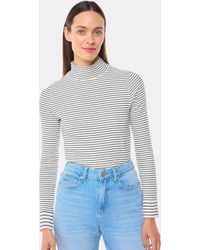 Whistles - Stripe Rib Detail Polo - Lyst