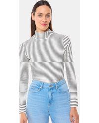 Whistles - Stripe Rib Detail Polo - Lyst