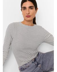 Whistles - Stripe Detail High Neck Top - Lyst