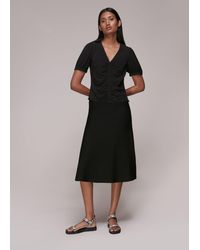Whistles - V Neck Gather Detail Top - Lyst