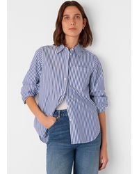 Whistles - Petite Relaxed Fit Stripe Shirt - Lyst