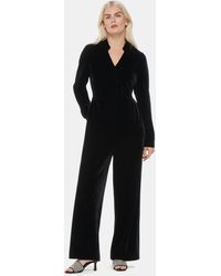 Whistles - Petite Wrap Velvet Jumpsuit - Lyst