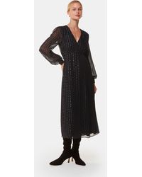 Whistles - Metallic Stripe Midi Dress - Lyst