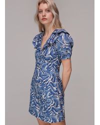 Whistles - Watercolour Zebra Poplin Dress - Lyst