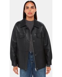 Whistles - Clean Bonded Leather Jacket - Lyst
