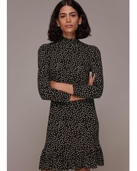 Whistles - Irregular Spot Jersey Dress - Lyst