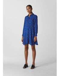 whistles ditsy floral pleated tiered dress