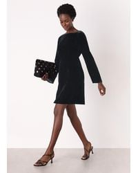 Whistles - Velvet Flare Sleeve Dress - Lyst
