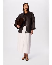 Whistles - Petite Clean Bonded Leather Jacket - Lyst