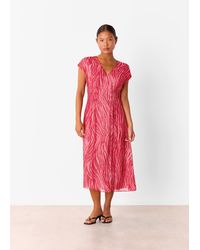 Whistles - Petite Zebra Texture Midi Dress - Lyst