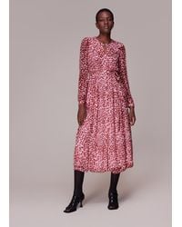 Whistles - Abstract Cheetah Midi Dress - Lyst