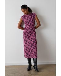 Whistles - Check Mesh Midi Dress - Lyst