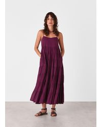 Whistles - Cotton Tiered Maxi Sun Dress - Lyst