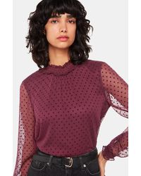 Whistles - Dobby Velvet Shirred Top - Lyst