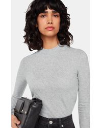 Whistles - Diagonal Rib Crew Neck Top - Lyst