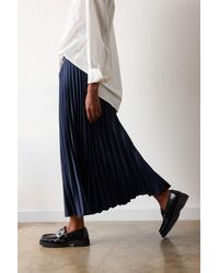 Whistles - Satin Pleated Midi Skirt - Lyst