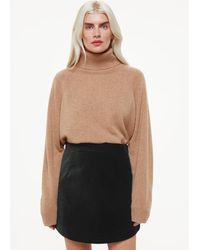 Whistles - Petite Velvet Curved Hem Mini Skirt - Lyst