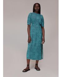 Whistles - Daisy Waves Cut Out Midi Dress - Lyst