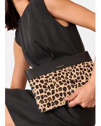 Whistles - Leopard Panel Clutch - Lyst